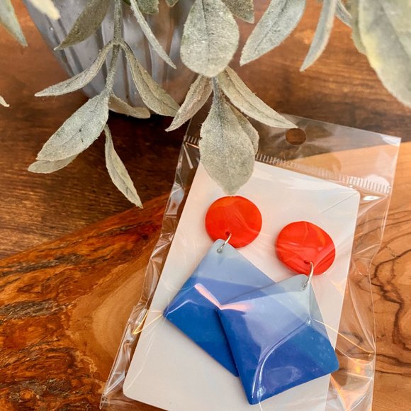 Handmade Clay Earrings - Fire & Ice Series - Picture 7 of 14